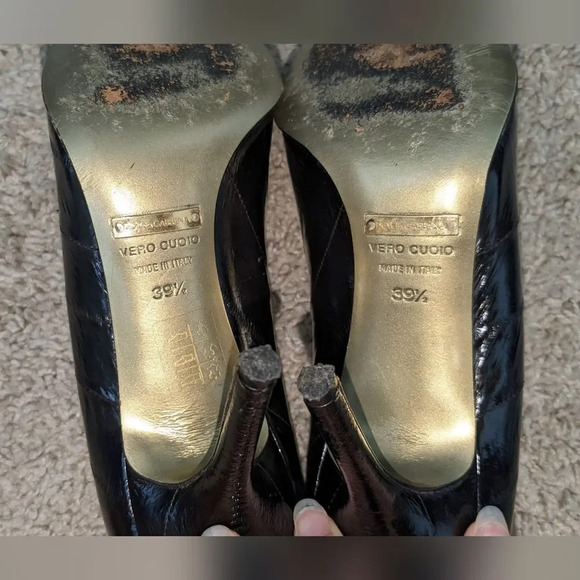 Vintage Dolce & Gabbana Black Pointed Toe Slip Heels - Picture 5 of 6